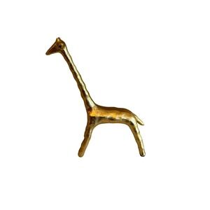 Gold Tone Giraffe Figurine Modern Decor